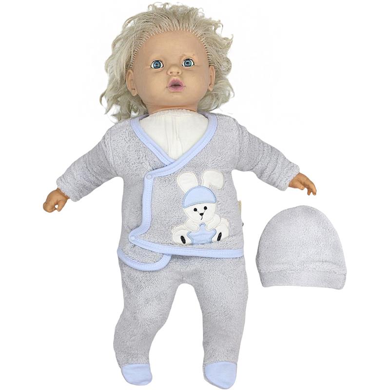 5588 kışlık bebe zıbın seti yünlü welsoft kumaş toptan 0-3 ay