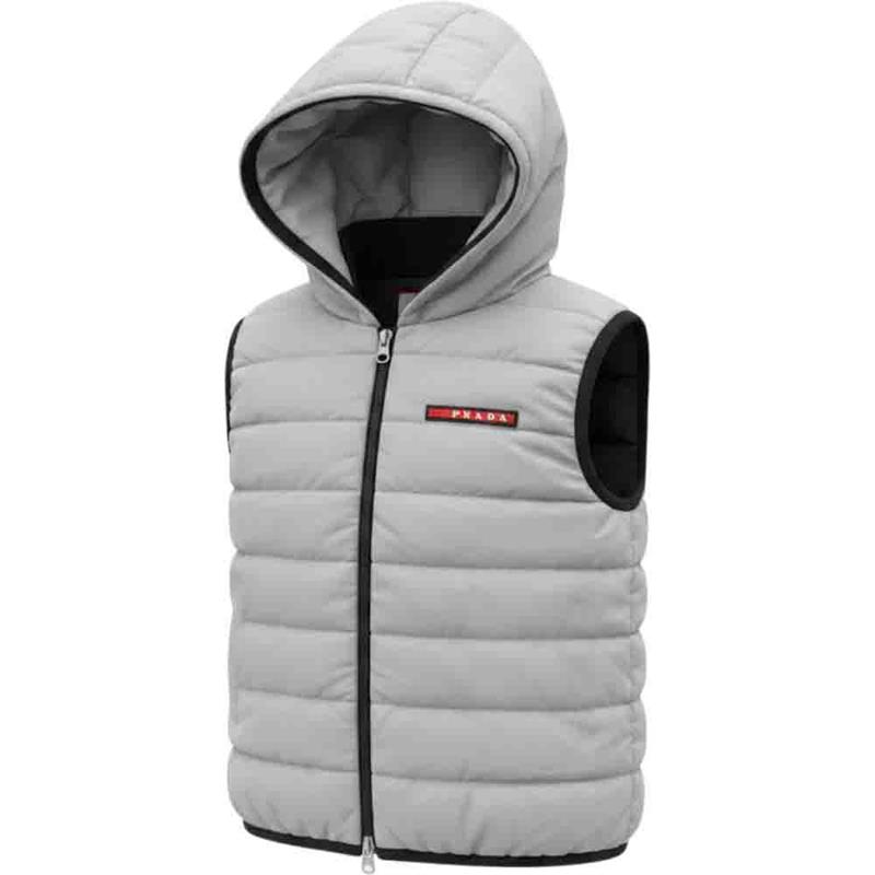 914 toptan 7-8-9 yaş arası erkek çocuklar için elyaflı kapüşonlu Prada armalı yelek  