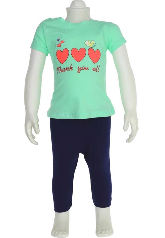 2879 kalp baskılı kız bebek giyim toptan yazlık modeller 6-18 ay