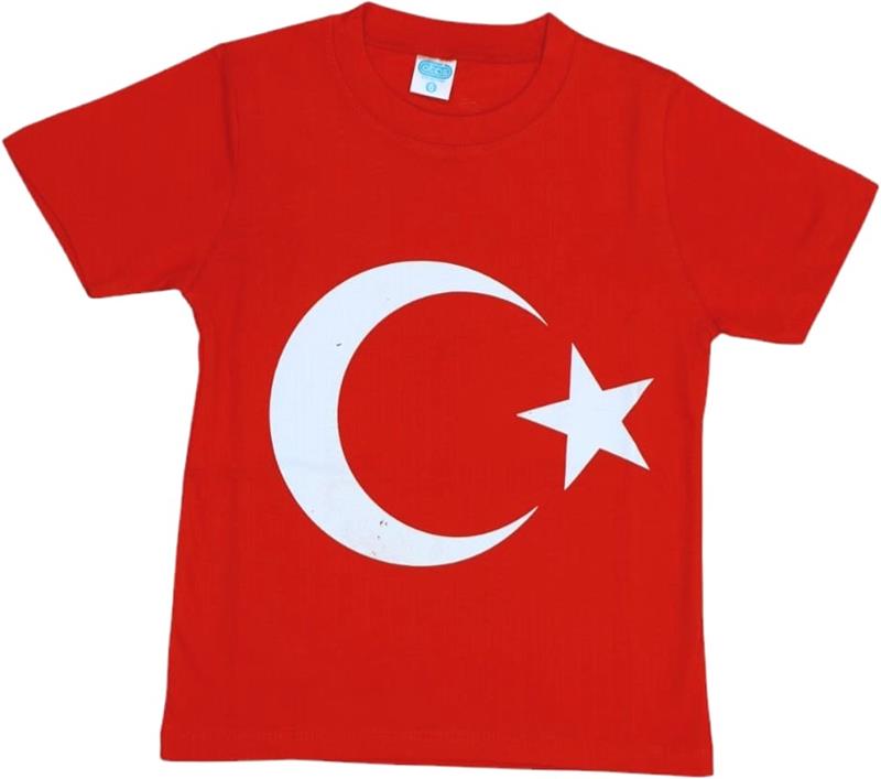 7007 ay yıldız baskılı çocuk tişörtleri toptan 10/13 yaş