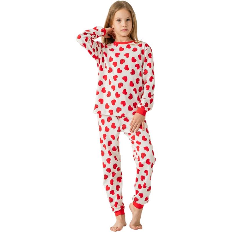 19076 toptan 7/9 yaş kız çocuklar için mevsimlik pijama takımı