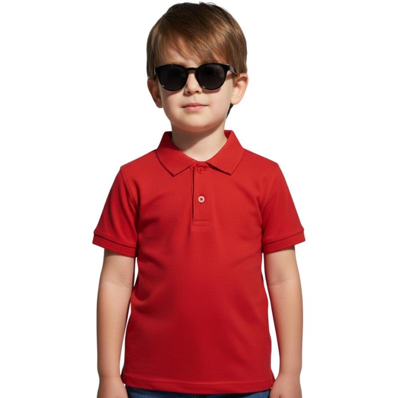 toptan 7/10 yaş erkek be kız çocukları için polo yaka düz renk yazlık tişörtler 