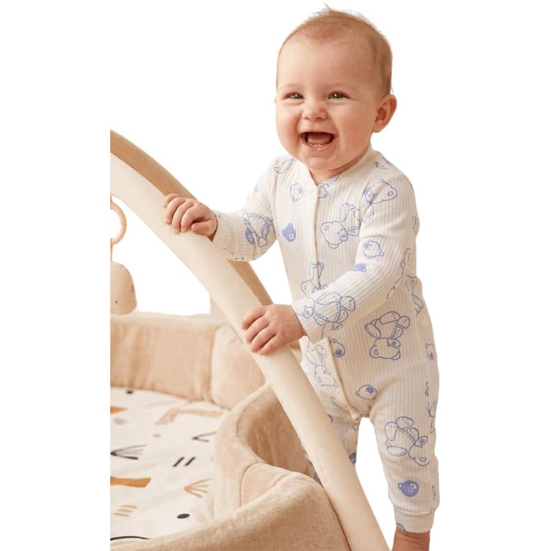 3096  toptan (3-6-9 aylık bebekler için) ayıcık baskılı tulum