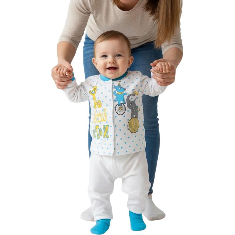 Toptan  farklı desenlerde bebek pijama takımı (düğmeli gömlek ve pantolon)