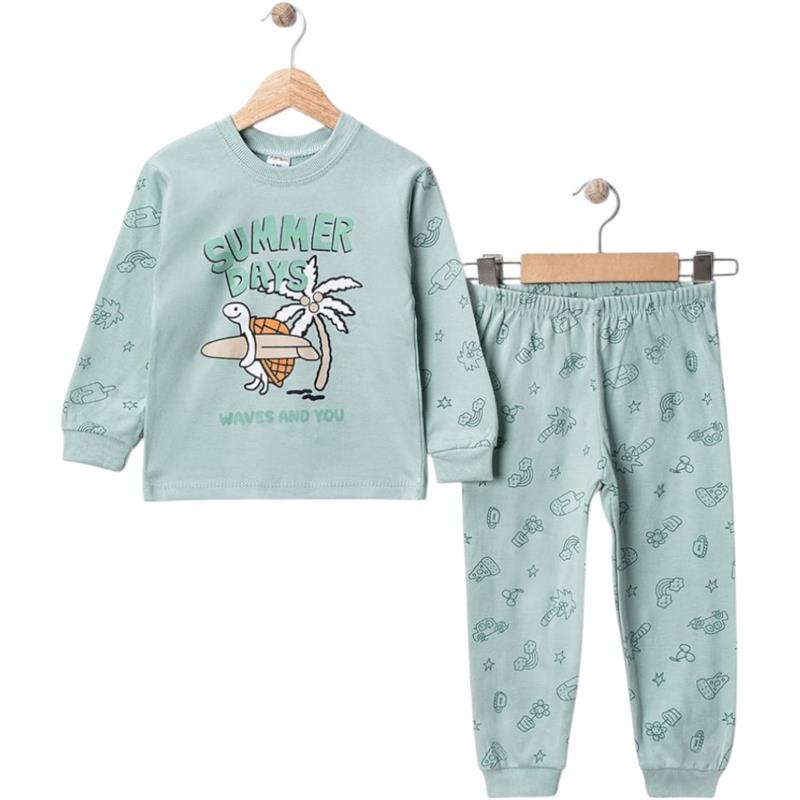 4146 toptan 4-5-6 yaş erkek çocuk için pijama takımı (uzun kollu badi ve pantolonlu takım) 