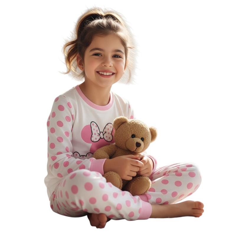 1710 toptan 1-2-3 yaş kız çocuklar için Mickey Mouse baskılı çocuk pijamaları
