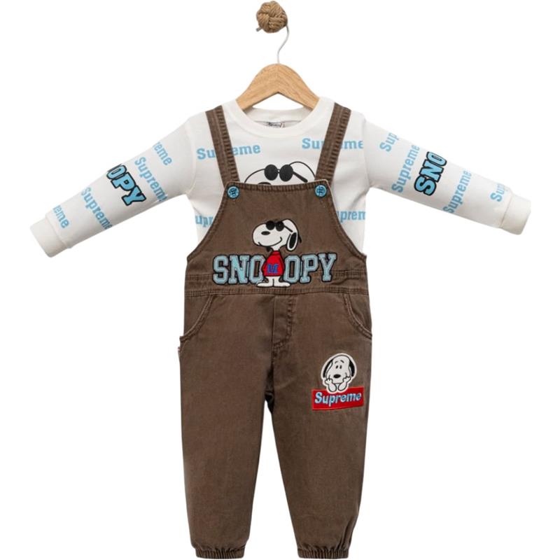 621 toptan 12-18-24 aylık erkek çocuklar için sweatshirt lu salopet takımı