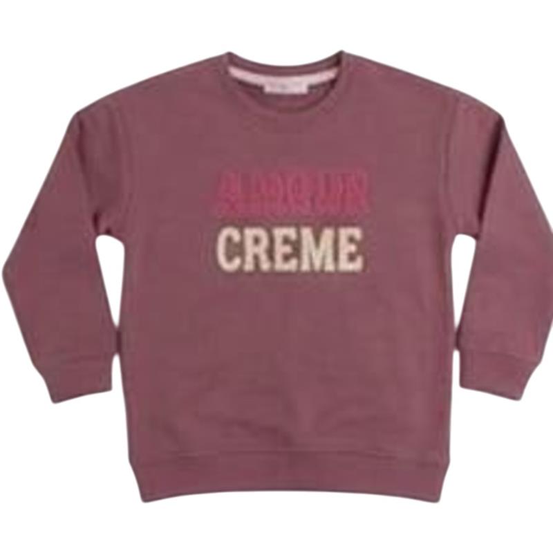 2630 toptan 3-12 yaş arası kız çocukları için "CREME" baskılı çocuk sweatshirtleri