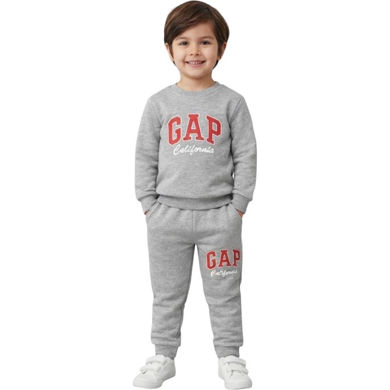 2495 toptan 3-7 Yaş Erkek Çocuklar için GAP baskılı Sweatshirt ve Eşofman Altı İkili Takım 