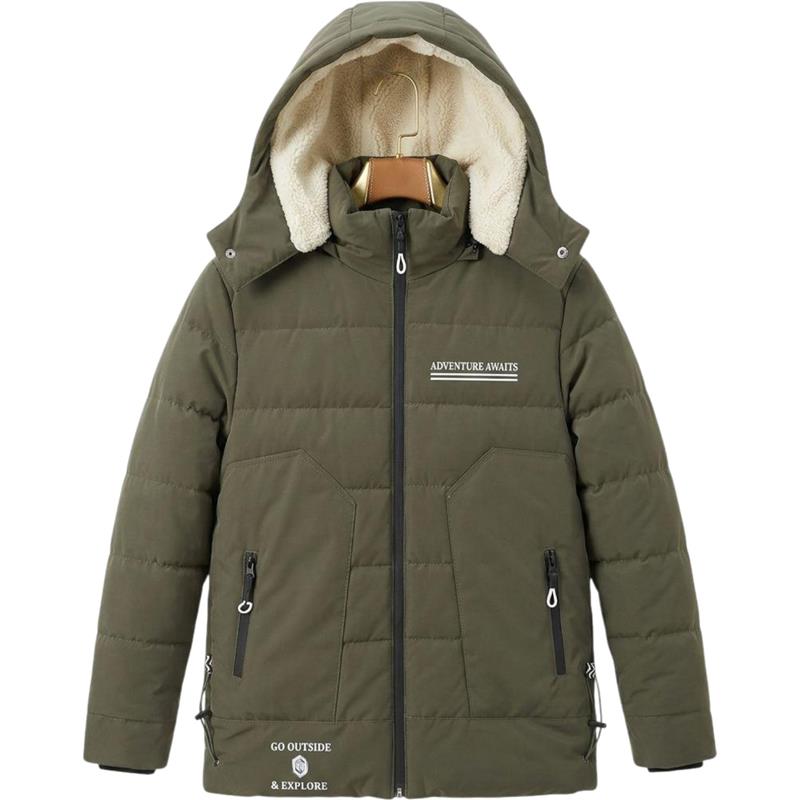 754  toptan çocuk elyaf dolgulu ceket (şişme mont / parka ceket), 7-10 yaş arası erkek çocuklar için kapüşonlu.