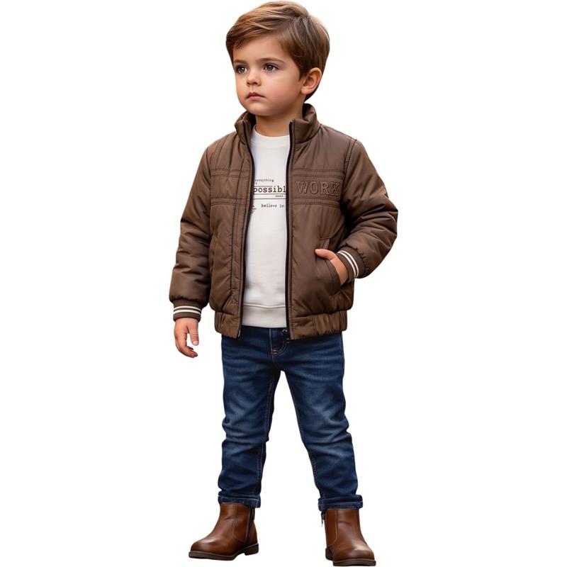 27114  toptan 9-24 aylık erkek çocuklar için bomber ceket, sweatshirt, kot pantolon giyim seti 