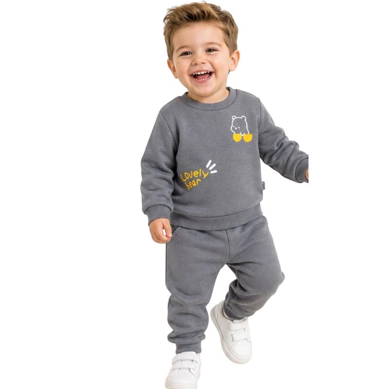 6341 toptan çocuk spor takımı, polar astarlı, erkek çocuklar için, 6-18 ay arası bedenler