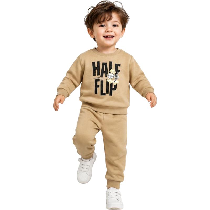 6376  toptan 1-4 yaş arası erkek çocuklar için polar kumaş çocuk eşofman takımı (sweatshirt + pantolon)